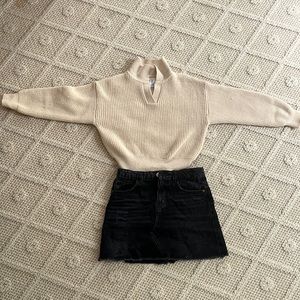 Cute Zara skirt & sweater outfit